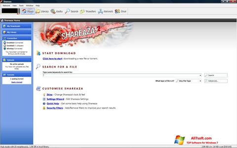 Снимка на екрана Shareaza за Windows 7