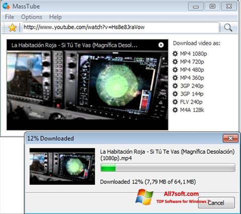 Снимка на екрана MassTube за Windows 7