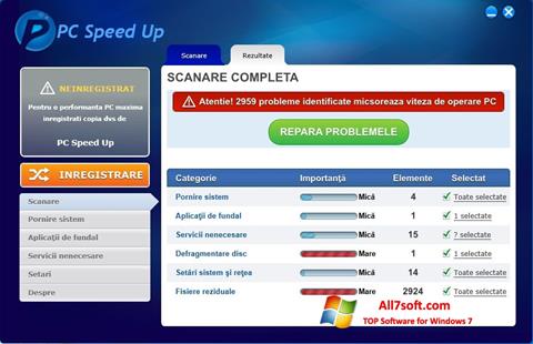 Снимка на екрана PC Speed Up за Windows 7