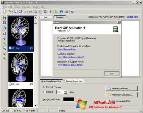 Снимка на екрана Easy GIF Animator за Windows 7