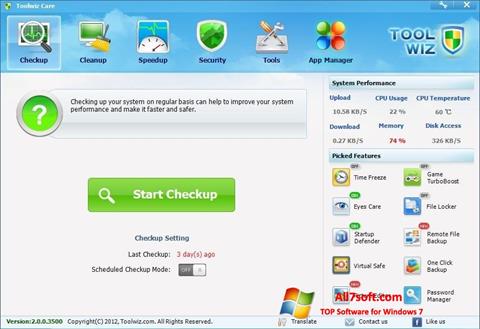 Снимка на екрана Toolwiz Care за Windows 7