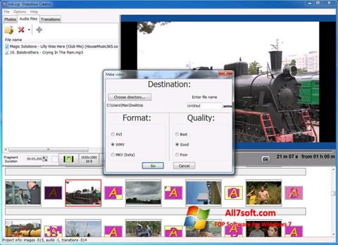 Снимка на екрана Bolide Slideshow Creator за Windows 7
