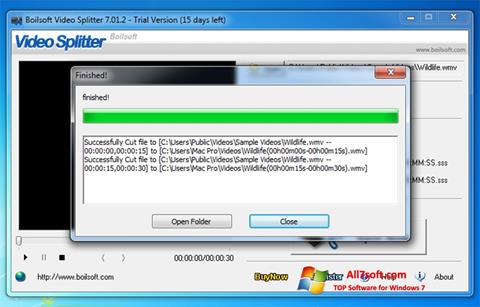 Снимка на екрана Boilsoft Video Splitter за Windows 7