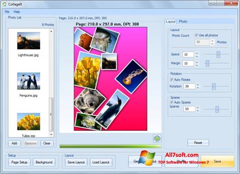 Снимка на екрана CollageIt за Windows 7