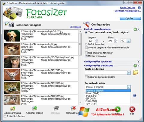 Снимка на екрана Fotosizer за Windows 7