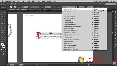 Снимка на екрана Adobe Illustrator за Windows 7