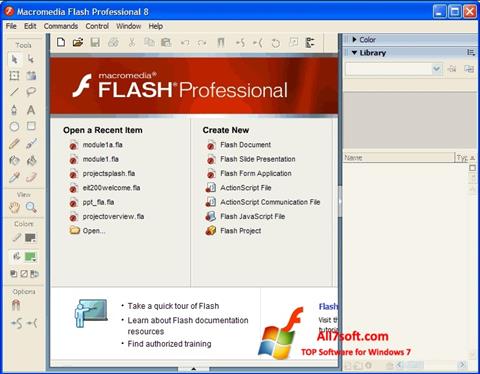 Снимка на екрана Macromedia Flash Player за Windows 7