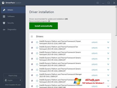 Снимка на екрана DriverPack Solution Online за Windows 7