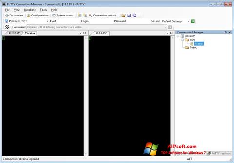 Снимка на екрана PuTTY Connection Manager за Windows 7