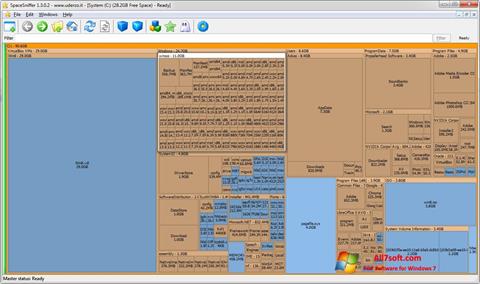 Снимка на екрана SpaceSniffer за Windows 7