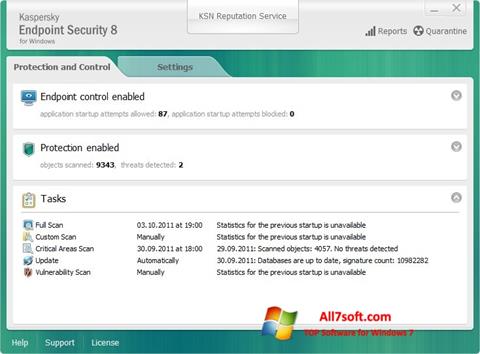 Снимка на екрана Kaspersky Endpoint Security за Windows 7