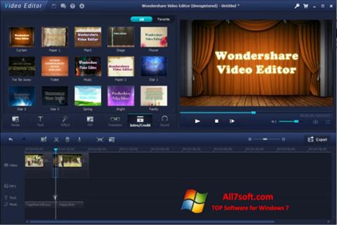 Снимка на екрана Wondershare Video Editor за Windows 7