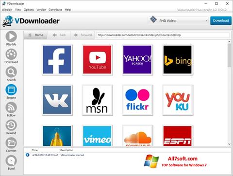 Снимка на екрана VDownloader за Windows 7