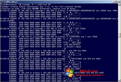 Снимка на екрана TCPDUMP за Windows 7