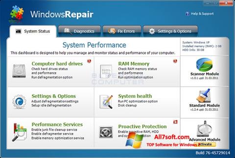 Снимка на екрана Windows Repair за Windows 7