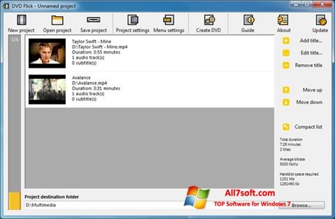 Снимка на екрана DVD Flick за Windows 7