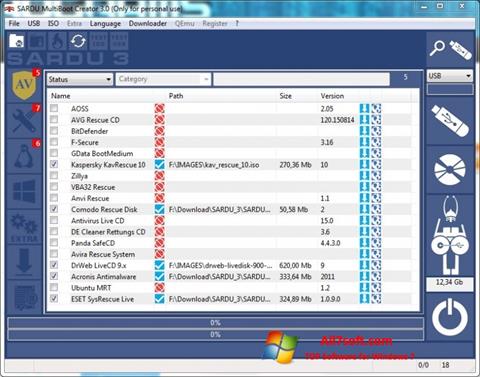 Снимка на екрана SARDU за Windows 7