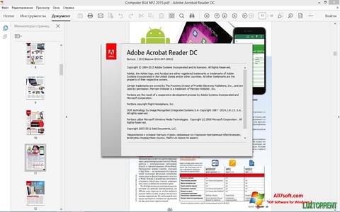 Снимка на екрана Adobe Acrobat Reader DC за Windows 7
