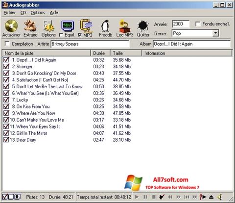 Снимка на екрана Audiograbber за Windows 7
