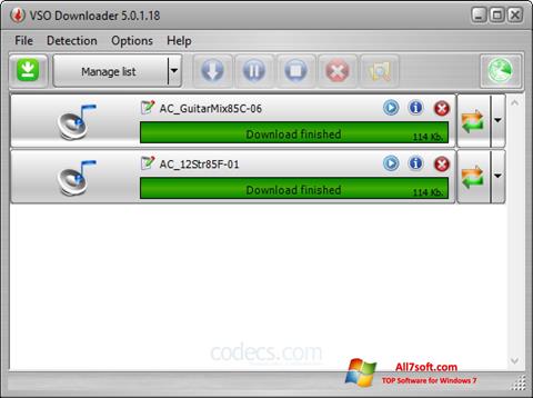 Снимка на екрана VSO Downloader за Windows 7