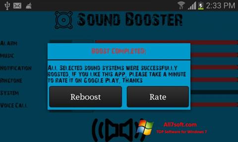 Снимка на екрана Sound Booster за Windows 7