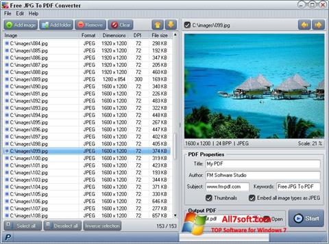 Снимка на екрана Image To PDF Converter за Windows 7