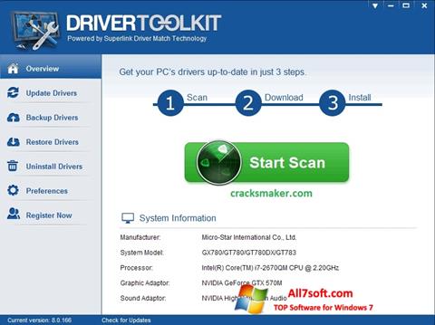 Снимка на екрана Driver Toolkit за Windows 7