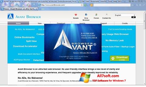 Снимка на екрана Avant Browser за Windows 7