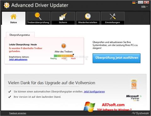 Снимка на екрана Advanced Driver Updater за Windows 7