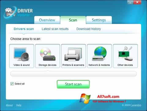Снимка на екрана Carambis Driver Updater за Windows 7