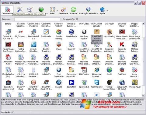 Снимка на екрана Revo Uninstaller за Windows 7