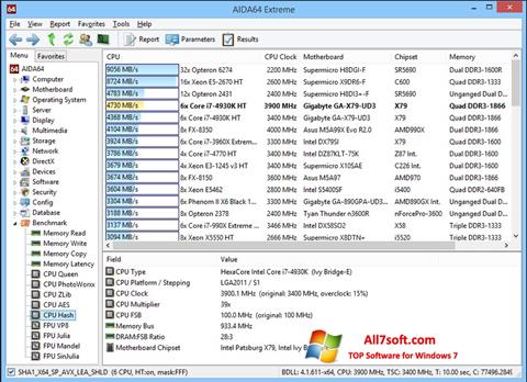 Снимка на екрана AIDA32 за Windows 7