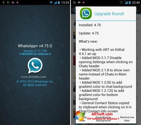 Снимка на екрана WhatsApp Plus за Windows 7
