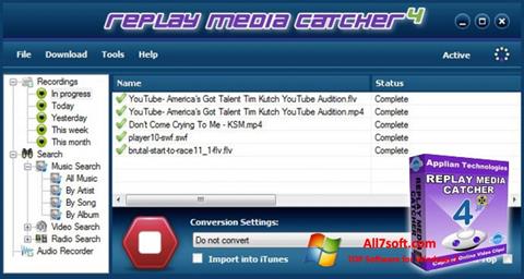 Снимка на екрана Replay Media Catcher за Windows 7