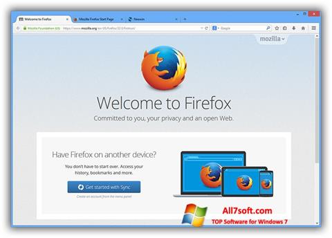 Снимка на екрана Mozilla Firefox Offline Installer за Windows 7