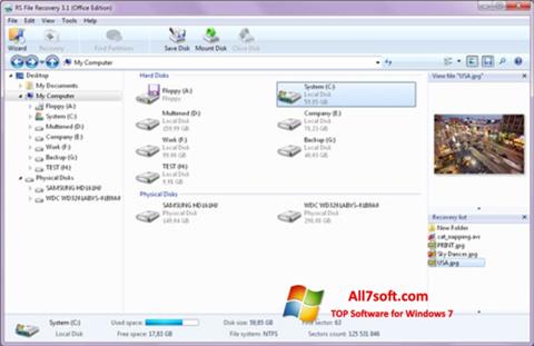 Снимка на екрана RS File Recovery за Windows 7