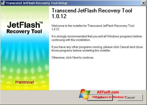 Снимка на екрана JetFlash Recovery Tool за Windows 7