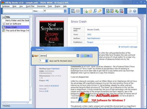 Снимка на екрана All My Books за Windows 7
