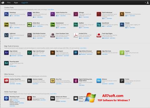 Снимка на екрана Adobe Creative Cloud за Windows 7