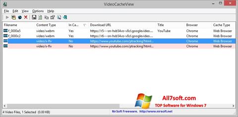 Снимка на екрана VideoCacheView за Windows 7