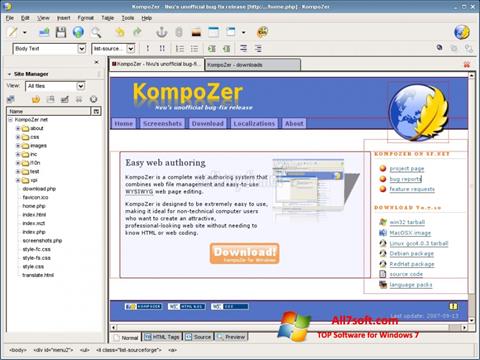 Снимка на екрана KompoZer за Windows 7
