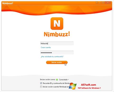 Снимка на екрана Nimbuzz за Windows 7