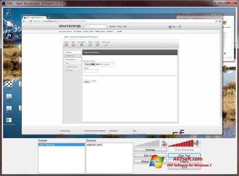 Снимка на екрана Open Broadcaster Software за Windows 7
