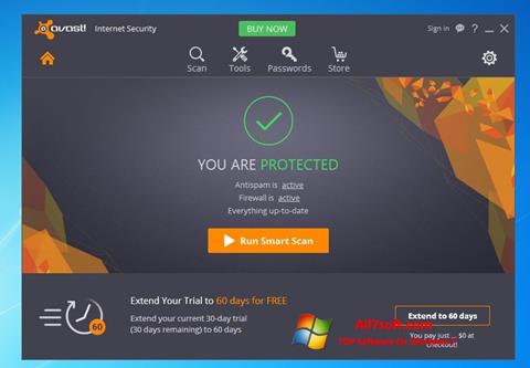 Снимка на екрана Avast Internet Security за Windows 7