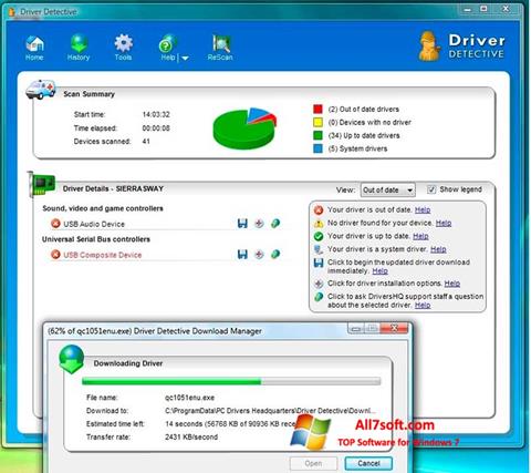 Снимка на екрана Driver Detective за Windows 7
