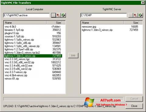 Снимка на екрана TightVNC за Windows 7
