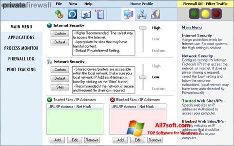 Снимка на екрана Privatefirewall за Windows 7