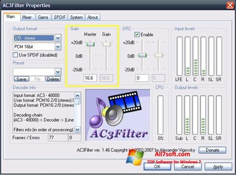 Снимка на екрана AC3Filter за Windows 7