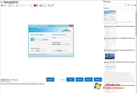 Снимка на екрана AeroAdmin за Windows 7