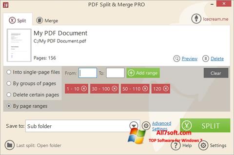 Снимка на екрана PDF Split and Merge за Windows 7